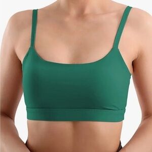 TreeWeek Bandeau Sports Bra Adjustable Thin Straps Wire Free Bra Medium Support